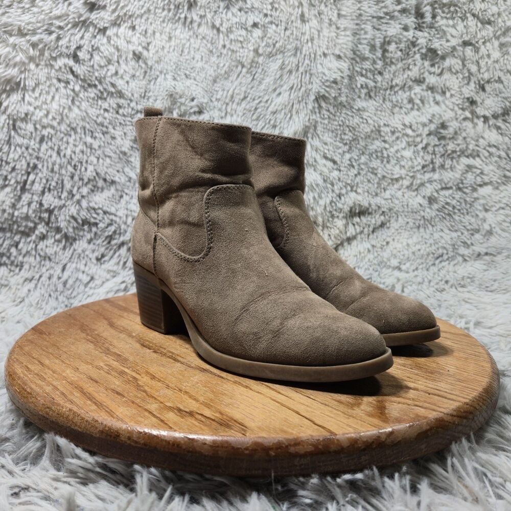 Old Navy Ankle Boots Womens Size 6 Brown Faux-Suede Retro Bohemian Comfy Western